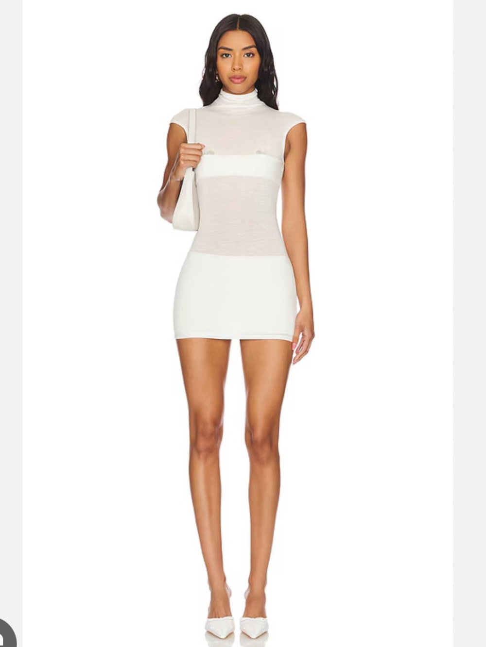 BUCI Snow Drop Dress Marshmallow White XS Revolve NWT iridescent button Mini